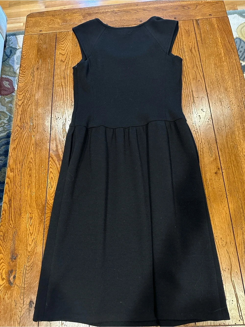 Ralph Lauren Black Label 80% Wool Dress Size 10 Black Ballet Fit Flare Midi